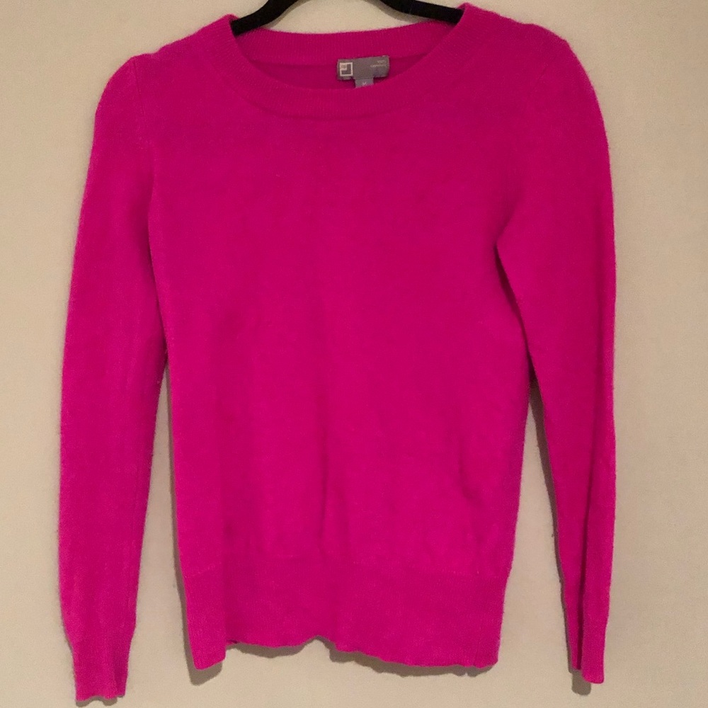 100% Cashmere Hot Pink Magenta Sweater - Size M